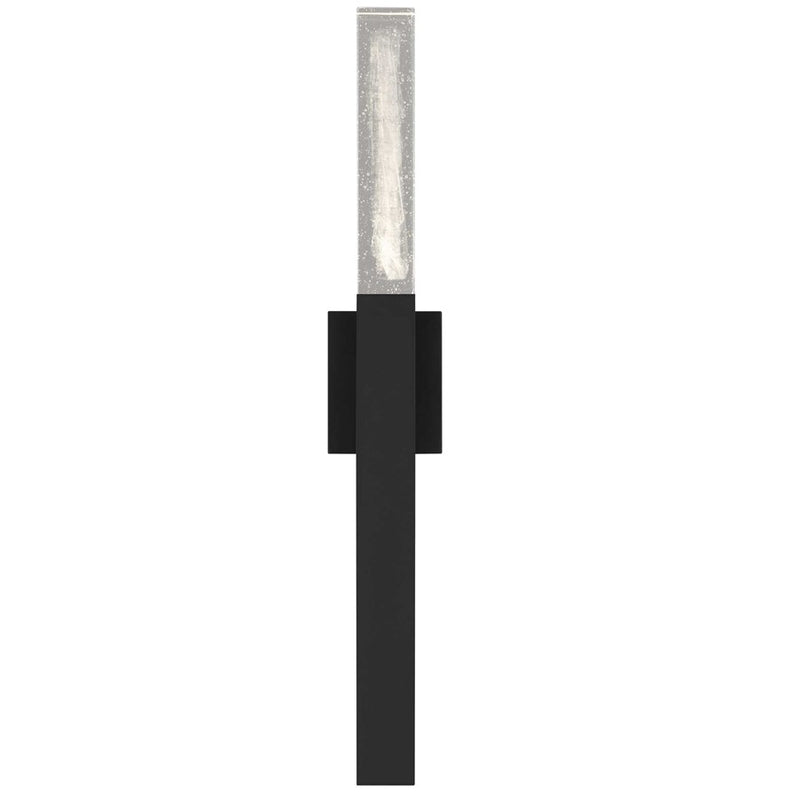 Alteck Folio 32in 1-Light Outdoor Sconce | Contemporary Sand Black Aluminum and Clear Wispy Glass | Entryway & Patio | Model AW0128-3CCT-W-BK