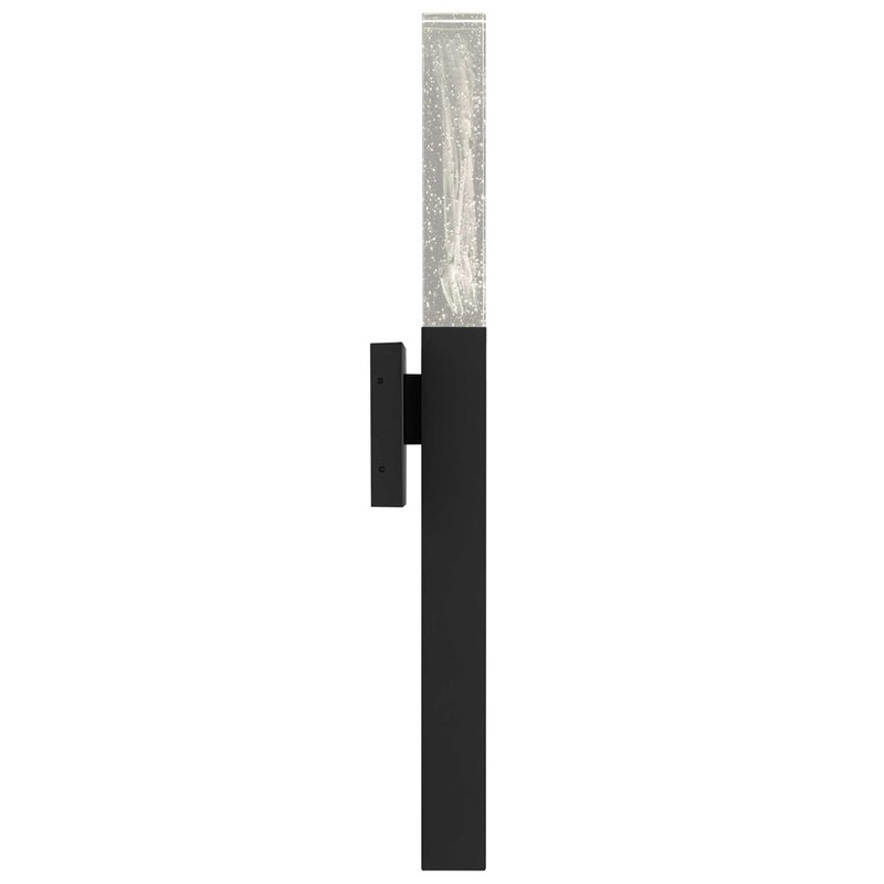 Alteck Folio 32in 1-Light Outdoor Sconce | Contemporary Sand Black Aluminum and Clear Wispy Glass | Entryway & Patio | Model AW0128-3CCT-W-BK