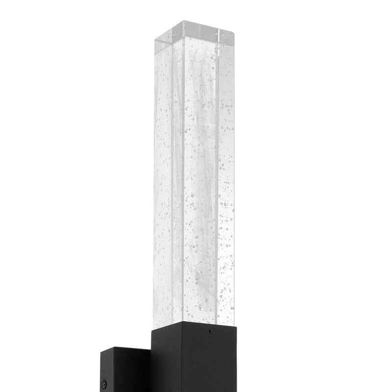 Alteck Folio 32in 1-Light Outdoor Sconce | Contemporary Sand Black Aluminum and Clear Wispy Glass | Entryway & Patio | Model AW0128-3CCT-W-BK