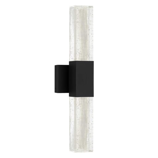 Alteck Folio 22" LED Outdoor Sconce, Black/Clear, Sand Black