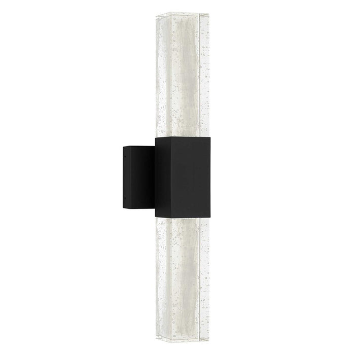 Alteck Folio 22" LED Outdoor Sconce, Black/Clear, Sand Black