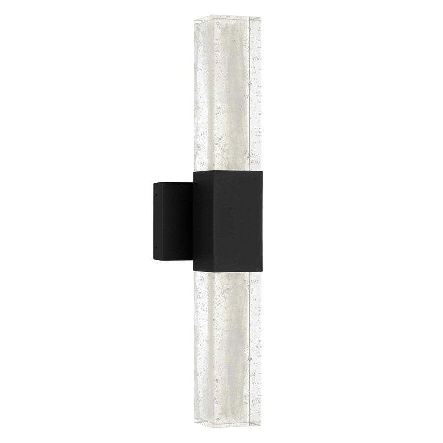 Alteck Folio 22" LED Outdoor Sconce, Black/Clear, Sand Black