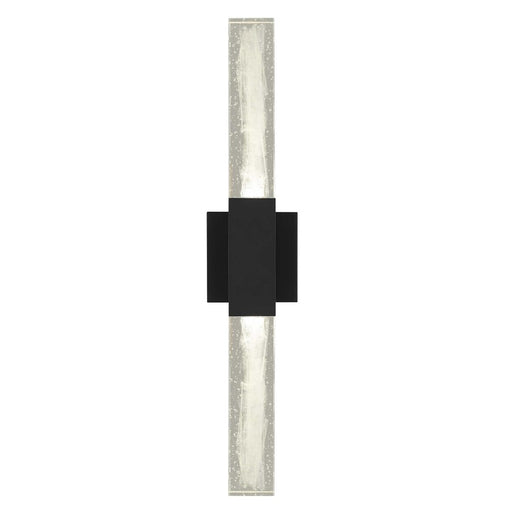 Alteck Folio 22" LED Outdoor Sconce, Black/Clear, Sand Black
