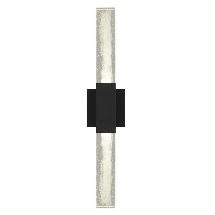 Alteck Folio 22" LED Outdoor Sconce, Black/Clear, Sand Black
