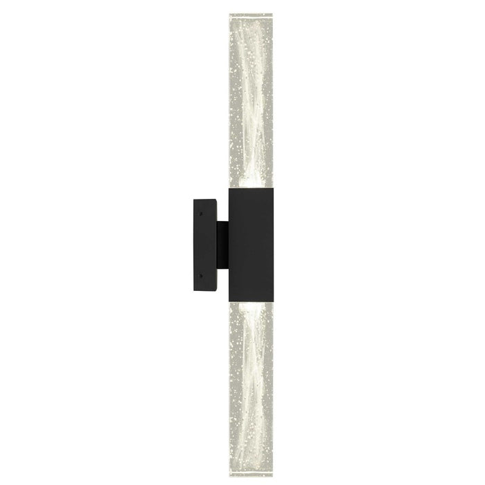 Alteck Folio 22" LED Outdoor Sconce, Black/Clear, Sand Black