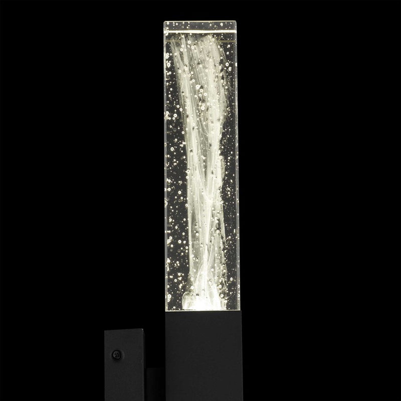 Alteck Folio 24in 1-Light LED Outdoor Wall Sconce | Contemporary Sand Black Aluminum and Clear Wispy Glass | Entryway | Model AW0129-3CCT-W-BK