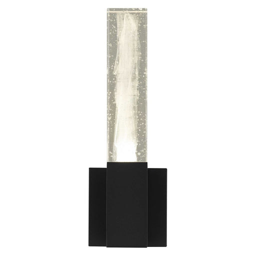 Alteck Folio 13" LED Outdoor Sconce, Black/Clear, Sand Black