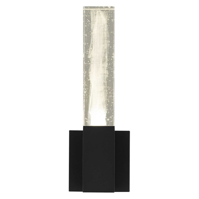 Alteck Folio 13" LED Outdoor Sconce, Black/Clear, Sand Black