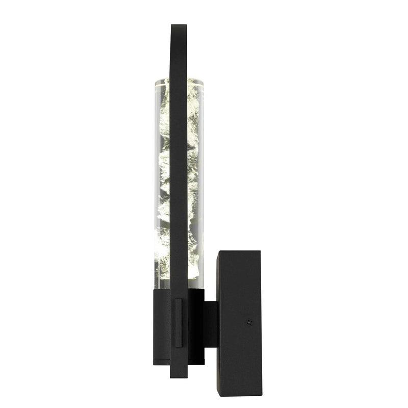 Alteck Arch 12.75in LED Outdoor Wall Sconce | Contemporary Sand Black Aluminum and Clear Wispy Opal Glass | Patio & Entryway | Model AW0131-3CCT-W-BK