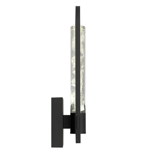 Alteck Arch 18" LED Outdoor Sconce, Black/Clear, Sand Black