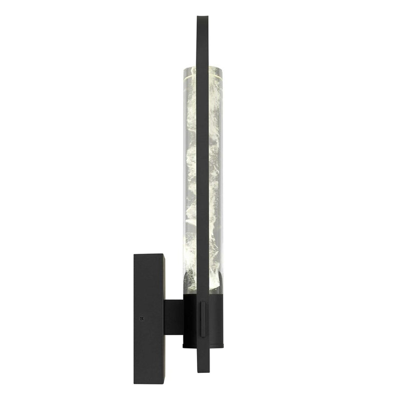 Alteck Arch 18in 1-Light Outdoor Sconce | Contemporary Sand Black and Clear Wispy Glass | Entryway & Patio | Model AW0132-3CCT-W-BK