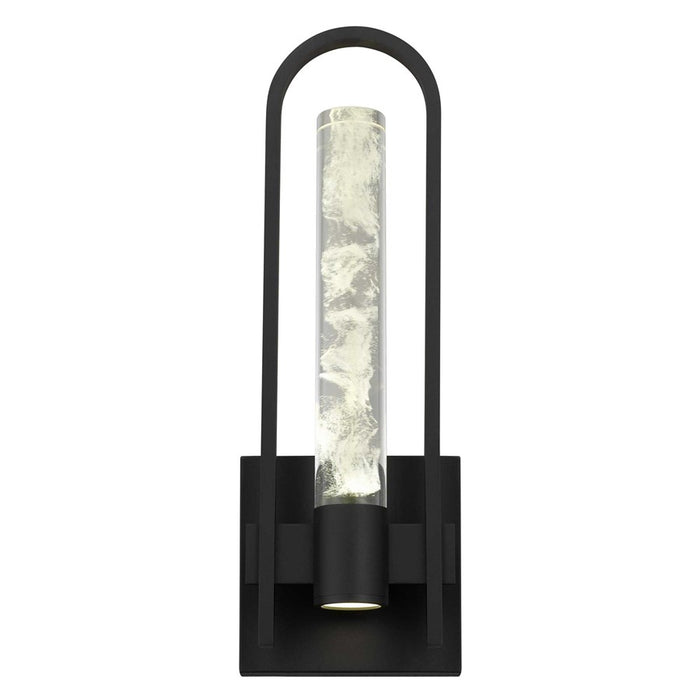 Alteck Arch 18" LED Outdoor Sconce, Black/Clear, Sand Black