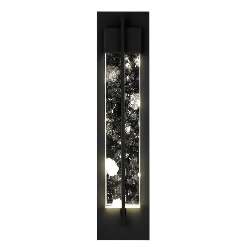 Alteck Rivera 26in 1-Light Outdoor Wall Sconce | Contemporary Sand Black and Cloudy Crystal | Entryway & Patio | Model AW0134-3CCT-W-BK