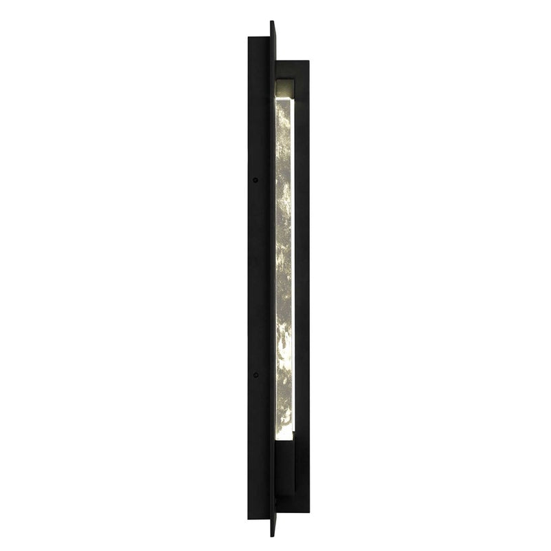 Alteck Rivera 26in 1-Light Outdoor Wall Sconce | Contemporary Sand Black and Cloudy Crystal | Entryway & Patio | Model AW0134-3CCT-W-BK
