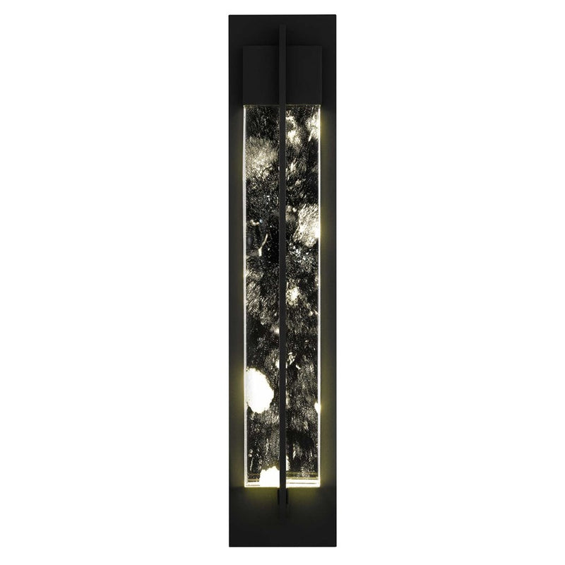 Alteck Rivera 32in 1-Light LED Outdoor Wall Sconce | Contemporary Sand Black and Cloudy Glass | Entryway & Patio | Model AW0135-3CCT-W-BK