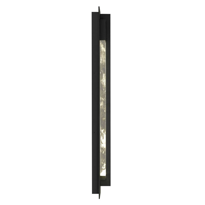 Alteck Rivera 32in 1-Light LED Outdoor Wall Sconce | Contemporary Sand Black and Cloudy Glass | Entryway & Patio | Model AW0135-3CCT-W-BK