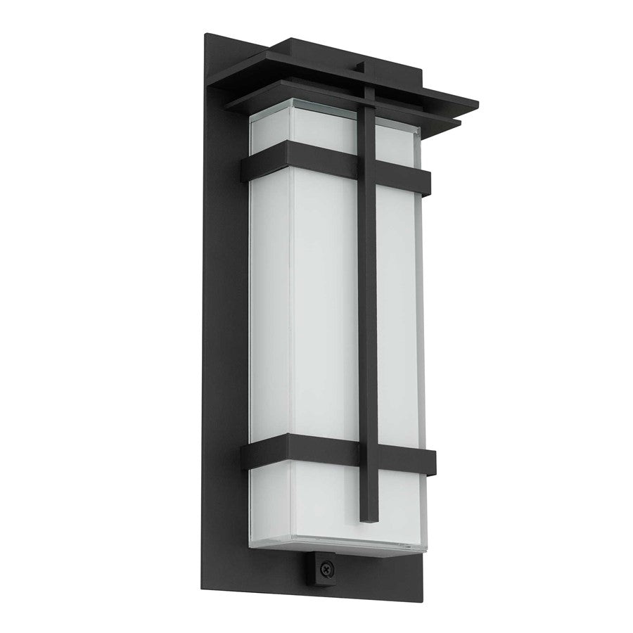 Alteck Frank 13.5" LED Outdoor Wall Sconce, Sand Black