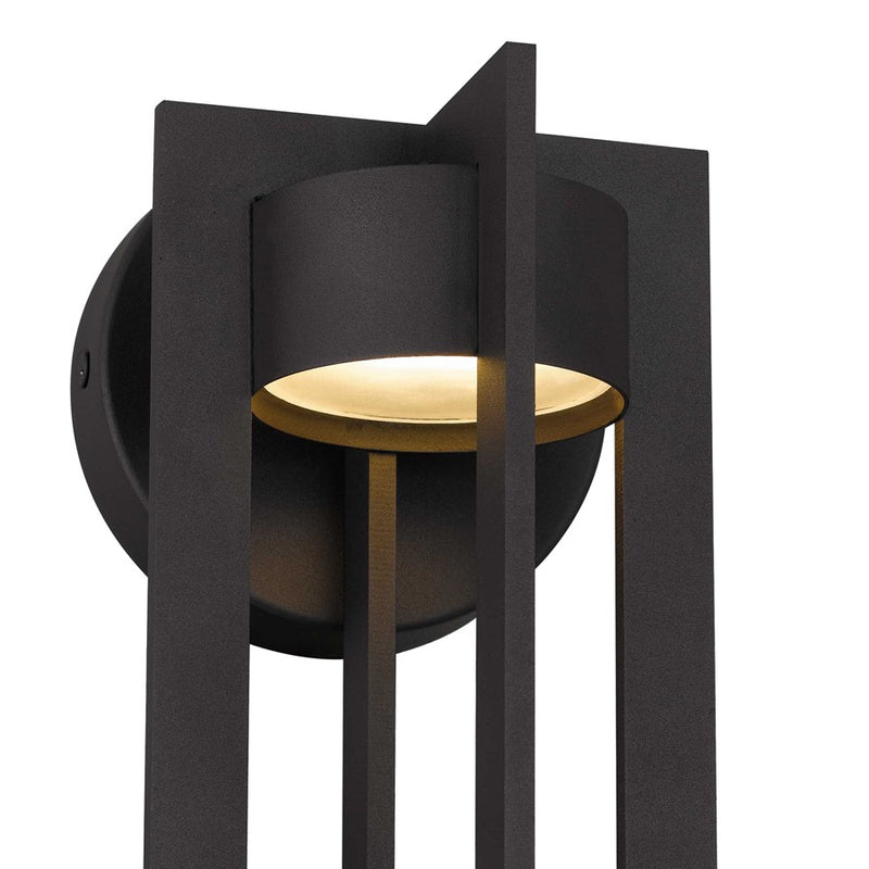 Alteck Furo 12in 1-Light LED Outdoor Sconce | Contemporary Dark Bronze and Sand Blast Glass | Covered Patio & Entryway | Model AW0138-3CCT-W-DB