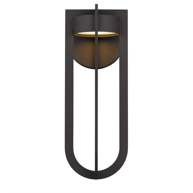 Alteck Furo 16.38in 1-Light LED Outdoor Sconce | Contemporary Dark Bronze Aluminum and Sand Blast Glass | Entryway & Patio | Model AW0139-3CCT-W-DB