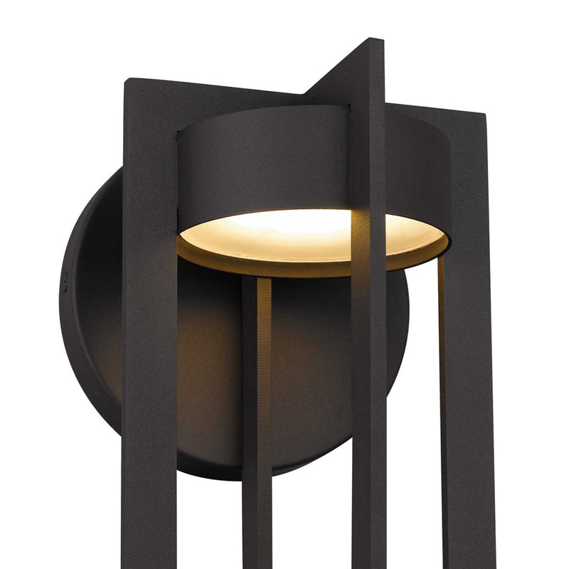 Alteck Furo 16.38in 1-Light LED Outdoor Sconce | Contemporary Dark Bronze Aluminum and Sand Blast Glass | Entryway & Patio | Model AW0139-3CCT-W-DB