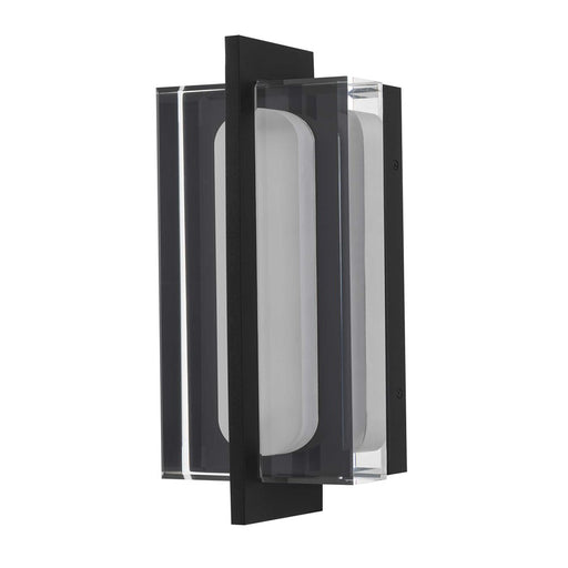Alteck Avani 14.5" LED Outdoor Sconce, Black/Clear, Black - AW0143-3CCT-W-BK