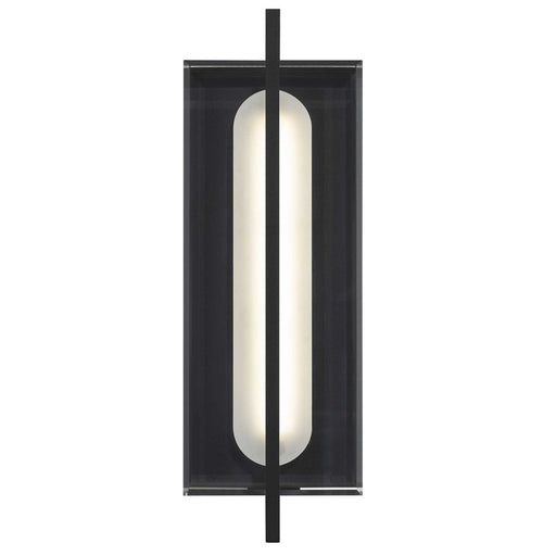 Alteck Avani 14.5" LED Outdoor Sconce, Black/Clear, Black