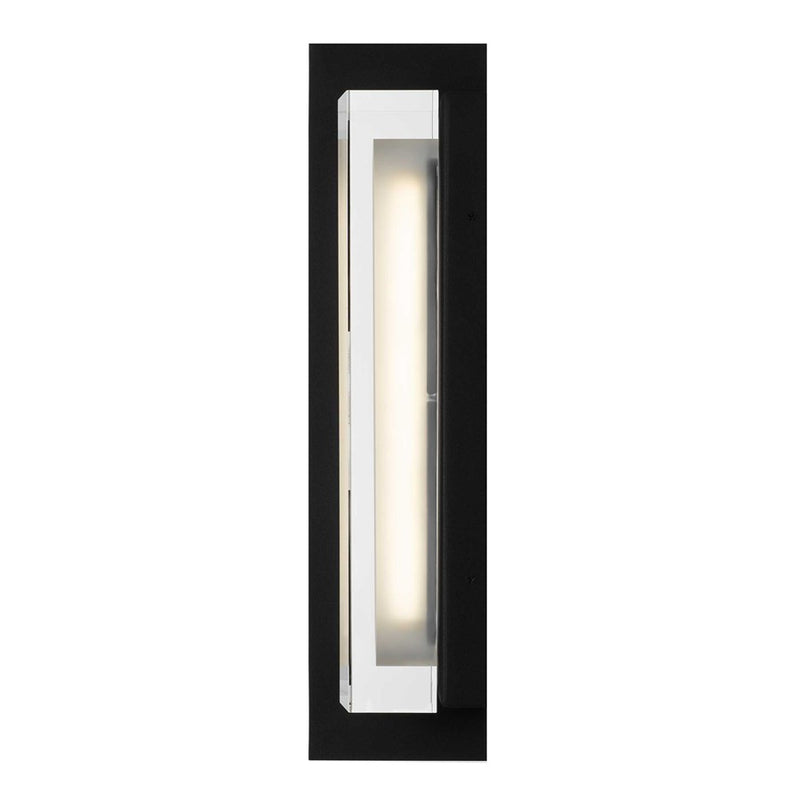 Alteck Avani 14.5in LED Outdoor Wall Sconce | Contemporary Sand Black and Clear Acrylic | Entryway & Patio | 5 x 14.62 in | Model AW0143-3CCT-W-BK