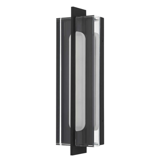 Alteck Avani 20" LED Outdoor Sconce, Black/Clear, Sand Black - AW0144-3CCT-W-BK