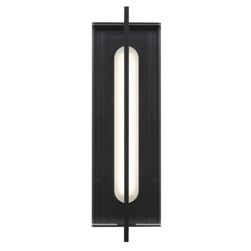 Alteck Avani 20in 1-Light Outdoor Wall Sconce | Contemporary Sand Black and Clear Acrylic | Entryway & Patio | Model AW0144-3CCT-W-BK