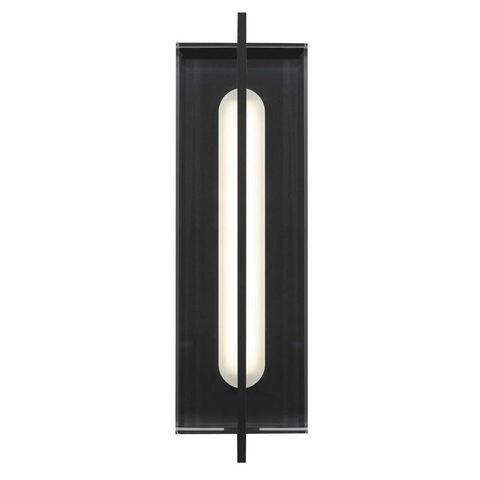 Alteck Avani 20" LED Outdoor Sconce, Black/Clear, Sand Black