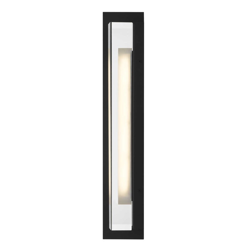 Alteck Avani 20in 1-Light Outdoor Wall Sconce | Contemporary Sand Black and Clear Acrylic | Entryway & Patio | Model AW0144-3CCT-W-BK