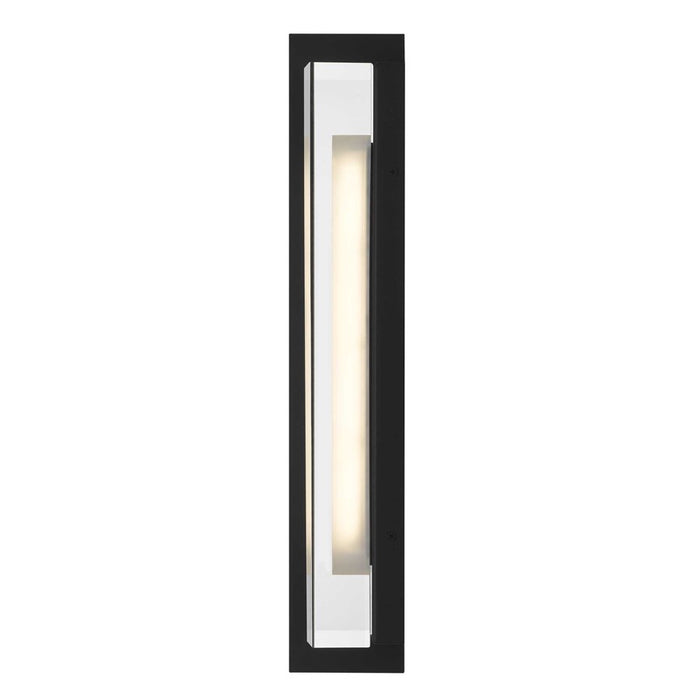 Alteck Avani 20" LED Outdoor Sconce, Black/Clear, Sand Black