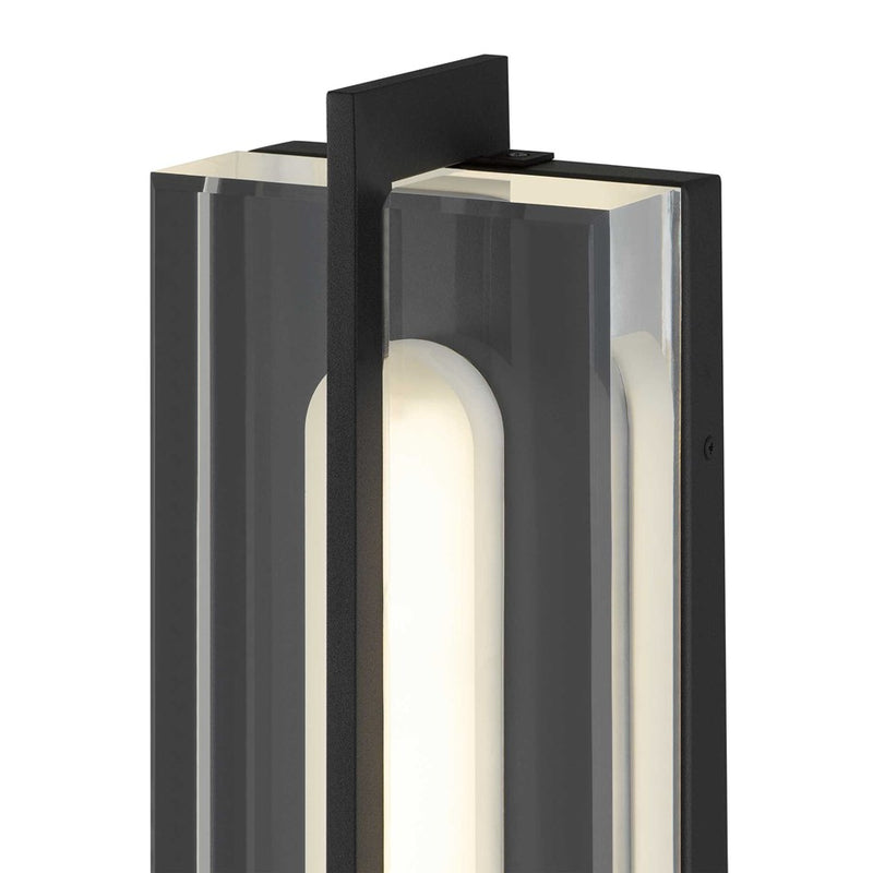 Alteck Avani 20in 1-Light Outdoor Wall Sconce | Contemporary Sand Black and Clear Acrylic | Entryway & Patio | Model AW0144-3CCT-W-BK