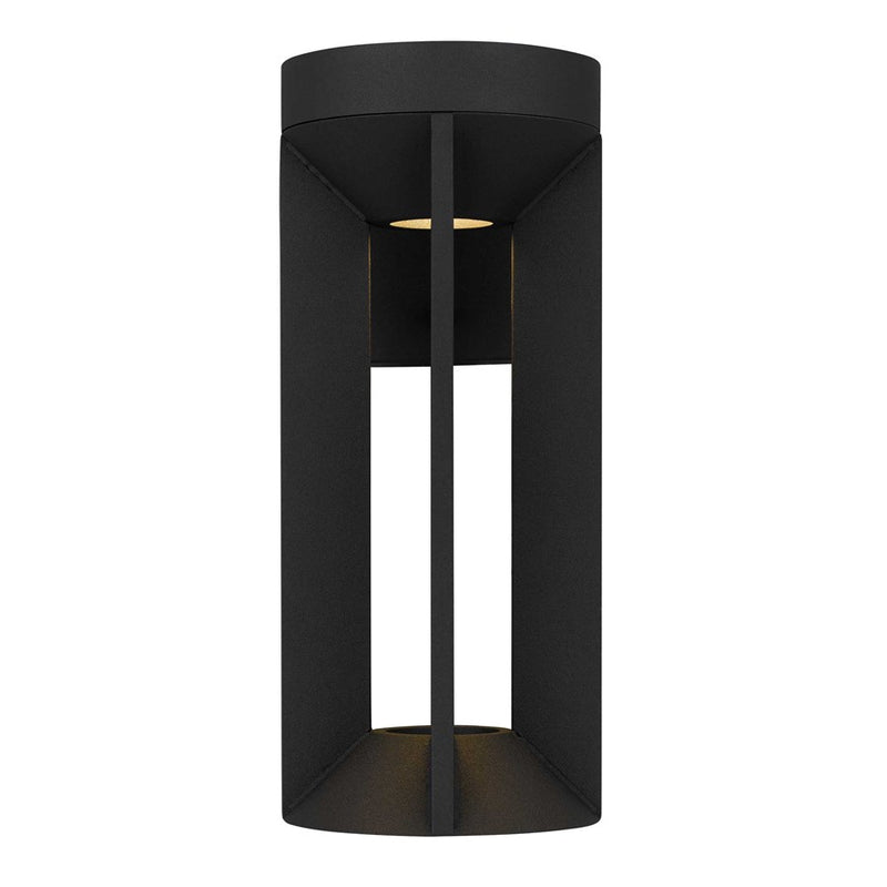 Alteck Aura 12in LED Outdoor Sconce | Contemporary Sand Black and Sand Blast Glass | Porch & Garage | 150 Lumens, 3-CCT | Model AW0145-3CCT-W-BK