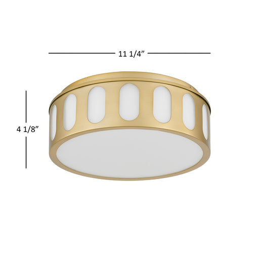 Alteck Opera 11.25" LED Flush Mount, Antiuqe, Antique Brass - BFM0022-5CCT-AB
