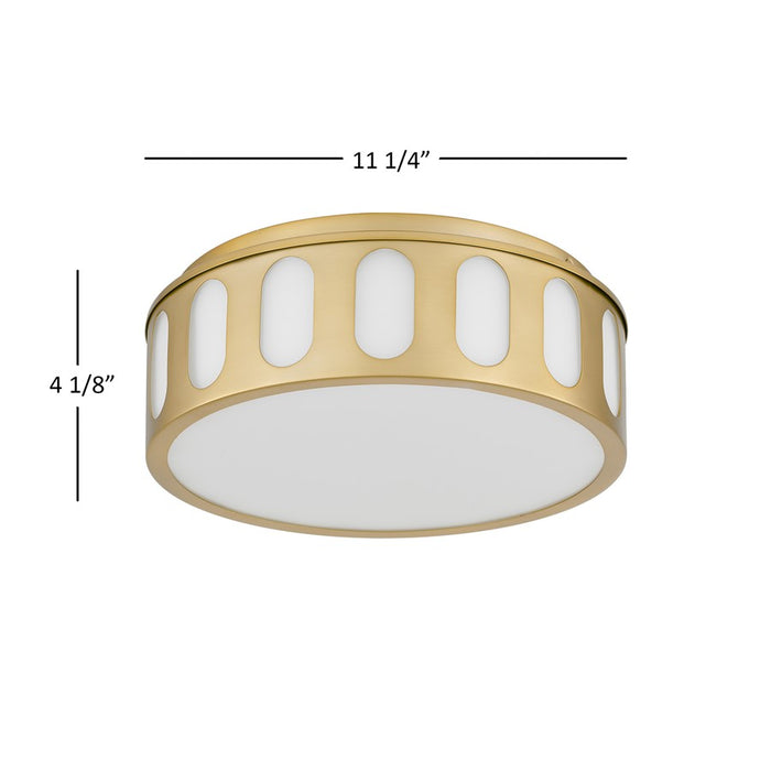 Alteck Opera 11.25" LED Flush Mount, Antiuqe, Antique Brass - BFM0022-5CCT-AB