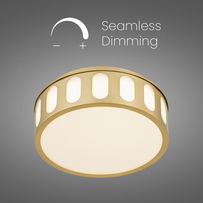 Alteck Opera 11.25" LED Flush Mount, Antiuqe, Antique Brass