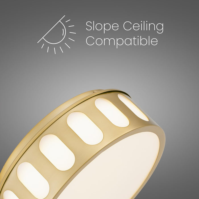 Alteck Opera 11.25" LED Flush Mount, Antiuqe, Antique Brass