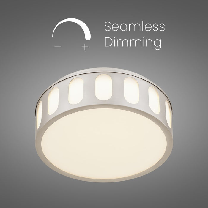 Alteck Opera11.25" LED Flush Mount, Brushed, Brushed Nickel