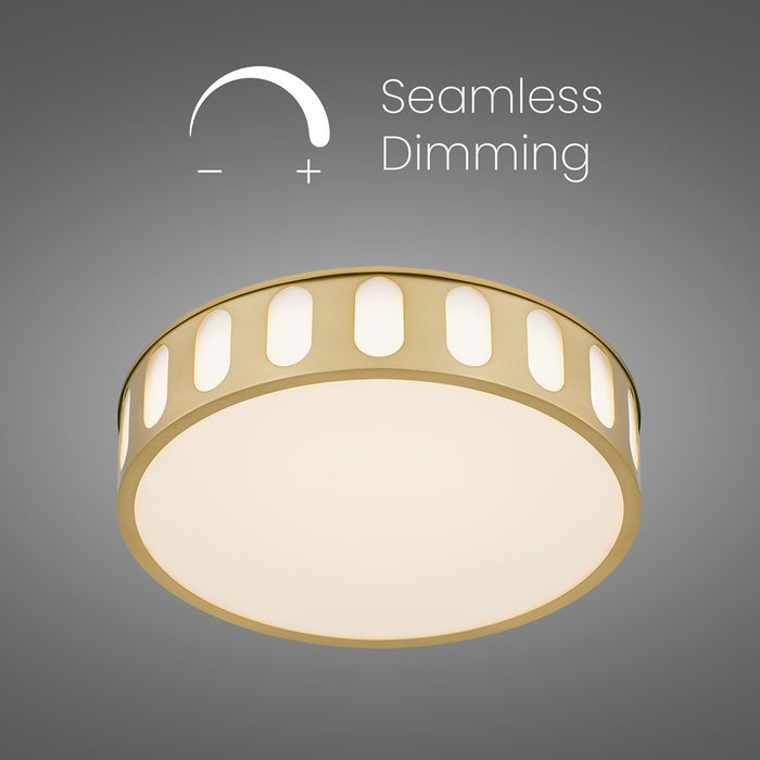 Alteck Opera 15.15" LED Flush Mount, Antique, Antique Brass