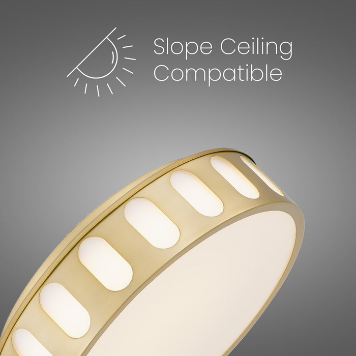 Alteck Opera 15.15" LED Flush Mount, Antique, Antique Brass