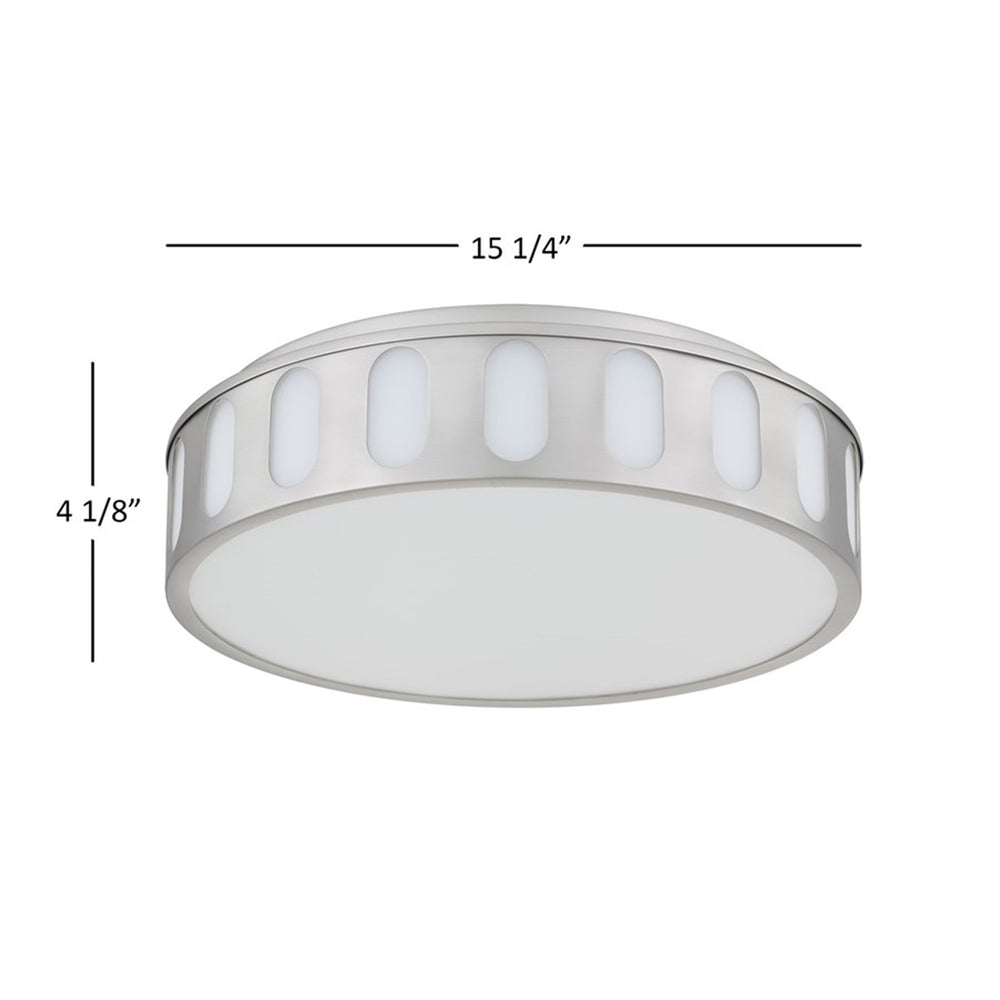 Alteck Opera 15.15" LED Flush Mount, Brushed, Brushed Nickel