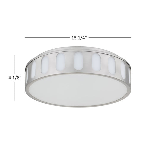 Alteck Opera 15.15" LED Flush Mount, Brushed, Brushed Nickel - BFM0023-5CCT-BN