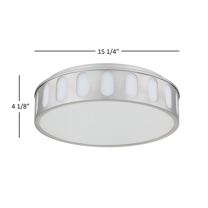 Alteck Opera 15.15" LED Flush Mount, Brushed, Brushed Nickel