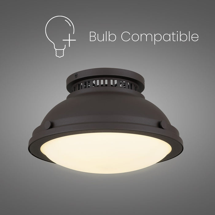 Alteck London 1-Lt 11" Flush, Dark Bronze/Etched Opal, Dark Bronze