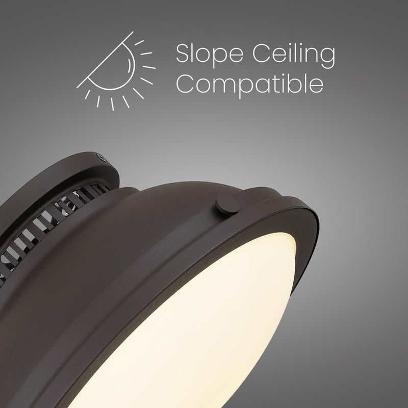 Alteck London 11in 1-Light Flush Mount | Transitional Dark Bronze and Etched Opal Glass | Entryway & Hallway | 11 x 11 x 6.5 in | Model BFM0024-DB