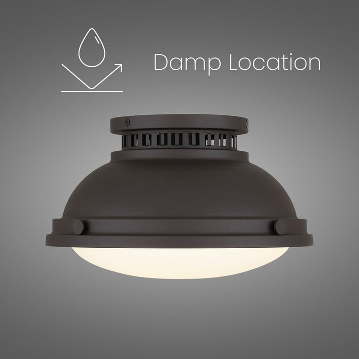 Alteck London 1-Lt 11" Flush, Dark Bronze/Etched Opal, Dark Bronze