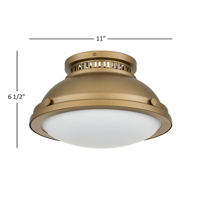Alteck London 1-Lt 11" Flush Mount, Polished, Polished Brass - BFM0024-PB