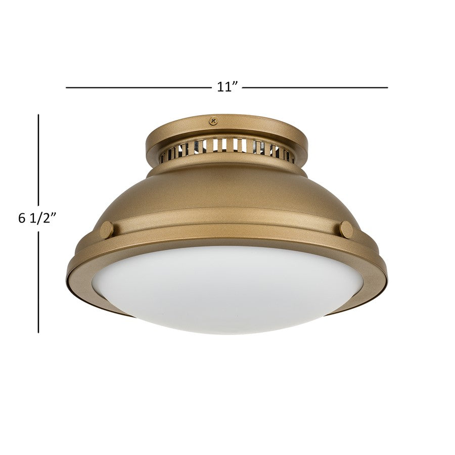 Alteck London 1-Lt 11" Flush Mount, Polished, Polished Brass - BFM0024-PB