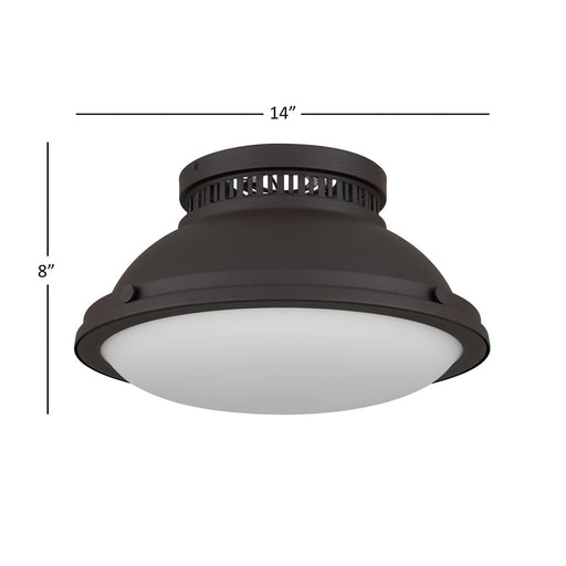 Alteck London 2-Lt 14" Flush, Dark Bronze/Etched Opal, Dark Bronze - BFM0025-DB